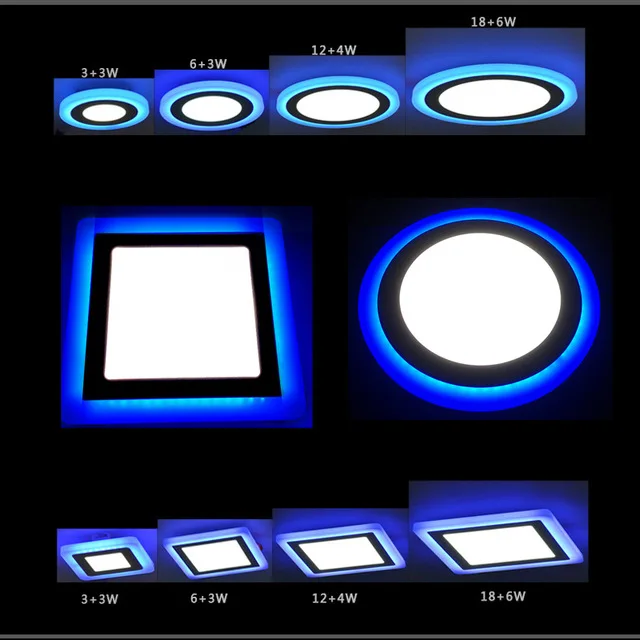 

3 Models 6W-24W Round/Square Hidden Mounted LED panel light LED indoor Ceiling down lamp kitchen AC 85-265V+Driver 1pcs