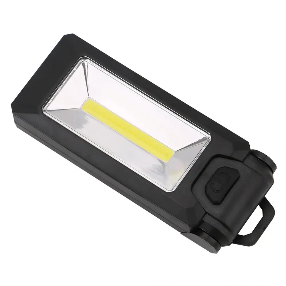 KHLITEC Мини Портативный COB светодиодный контрольный светильник для работы, лампа для наружного кемпинга, магнитная лампа для ремонта автомобиля с магнитом и крюком - Испускаемый цвет: Black