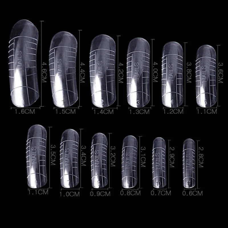 2 шт желе поли гель накладные ногти 48 типсов прозрачный Французский полное покрытие акриловая Форма для ногтей со шкалой инструменты Дизайн ногтей советы модель