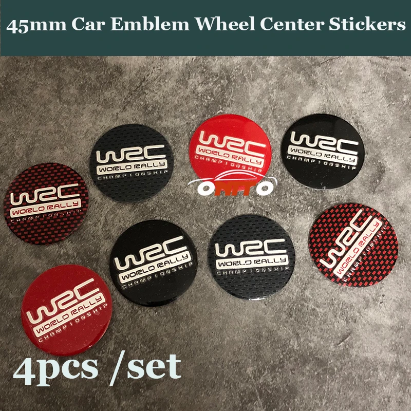 

For bmw nissan vw audi benz toyota ETC 45mm Car Wheel Sticker Auto Wheel Center WRC logo Emblem Wheels 3D decal 4pcs/lot