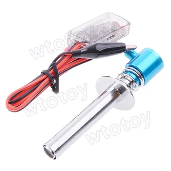 

Upgraded Electronic Glow Plug Starter Igniter for Nitro R/C Car Boat Helicopter Blue + Silver 20650