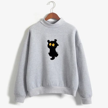 

2016 Autumn&Winter Harajuku Sweatshirt Women Cartoon Black Cat Cute Hoodies Thicken Felpe Donna Moletom Feminino Casual Hoody