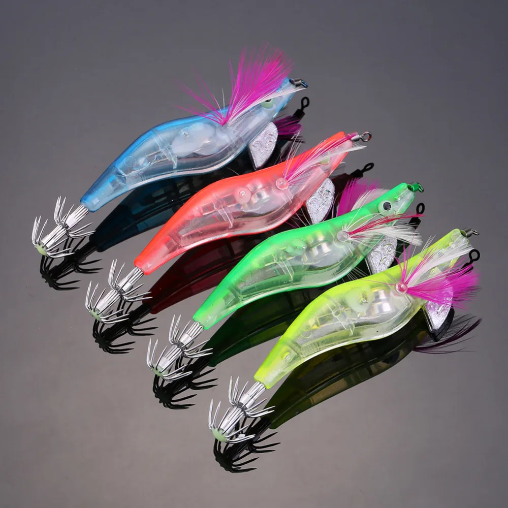 New LED Electronic Luminous Shrimp Lure Squid Night Fishing Squid Jigs