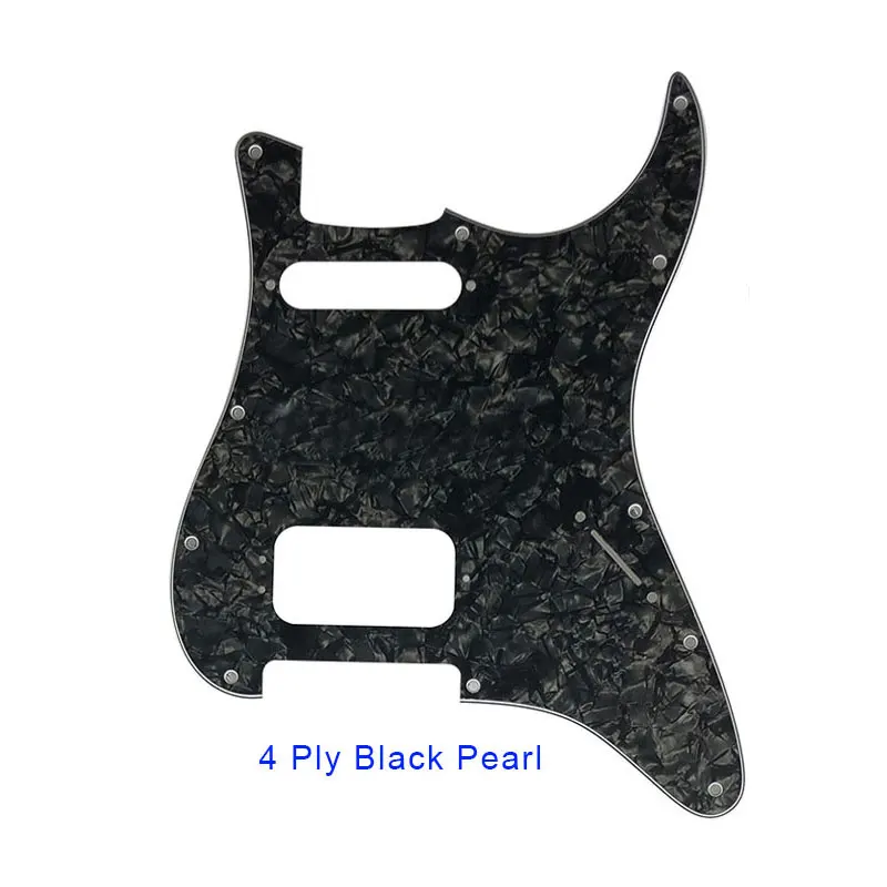 Гитарные части-для США 72' 11 винтовое отверстие Стандартный St Deluxe хамбакер Hs гитара накладка царапины пластины - Цвет: 4 Ply Black Pearl