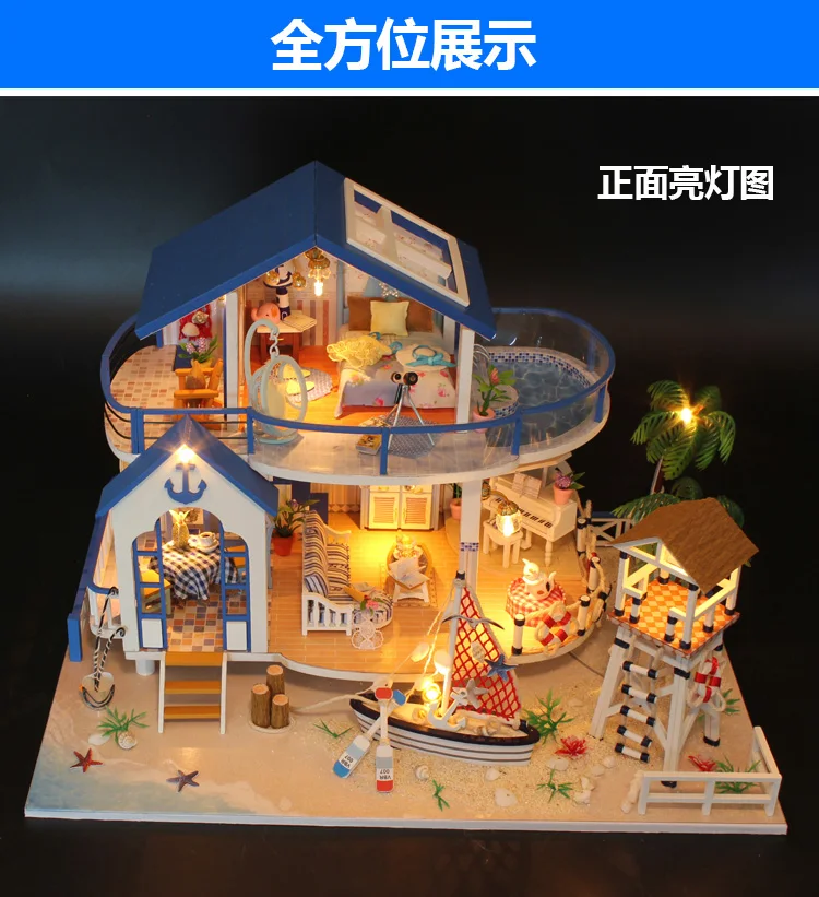 Ежедневно собирайте DIY деревянный дом Miniaturas с мебели DIY Миниатюрные домики кукольный домик игрушки для детей Рождество и день рождения