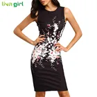 Save 1.8 on Summer Sleeveless Mini Dress Sexy Women O Neck Floral Print Bodycon Dresses Ladies Evening Party Dress Vestidos Size S-XL Dec22