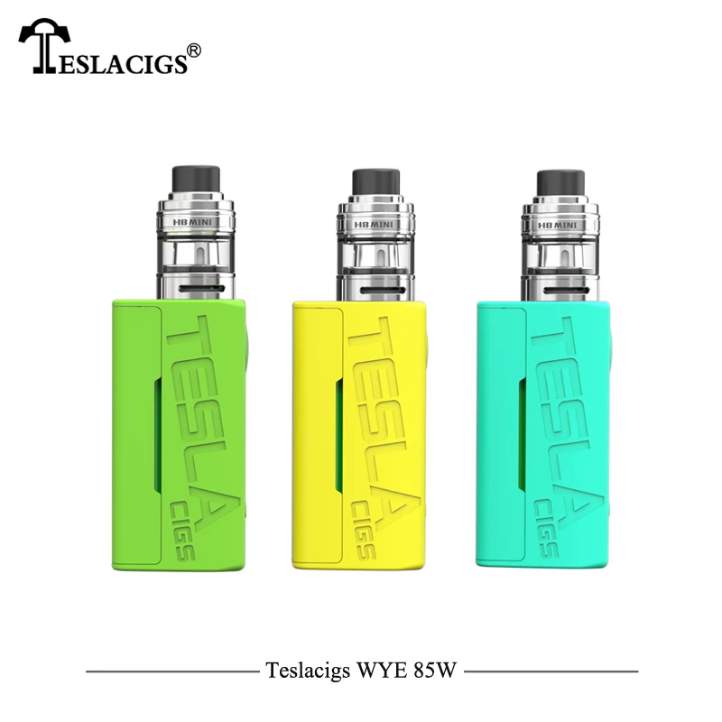 

New Arrival Teslacigs WYE 85W Lightest Tesla Electronic Cigarettes with 5.0ml Teslacigs H8 Tank Atomizer E4 F2 Head TC Vaporizer