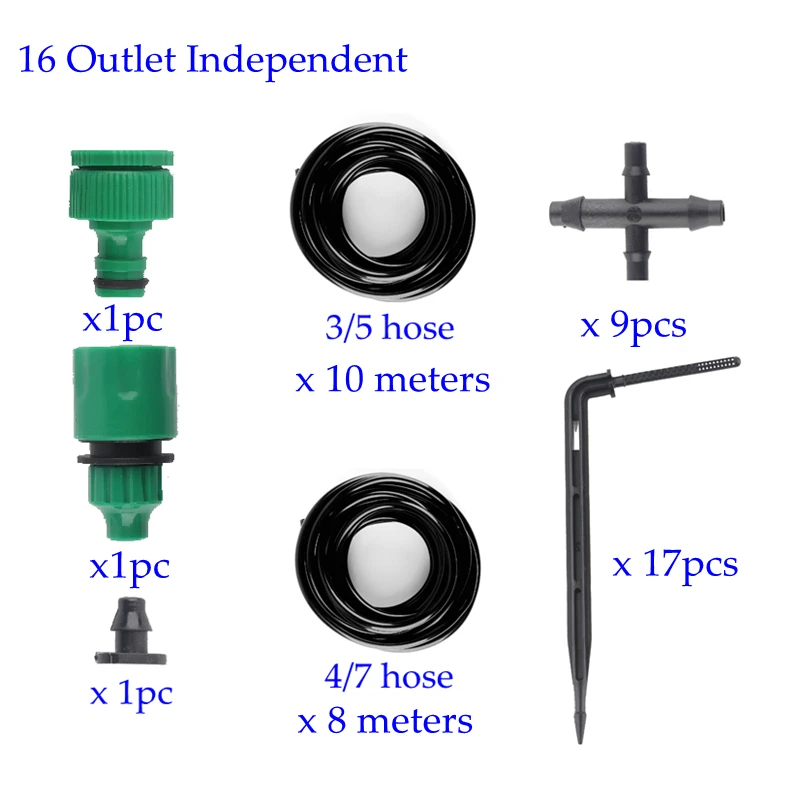 Капельного полива и орошения Системы 8/12/16 Выход садовый точечный полив Системы микроорошение зеленый орошение шлангом комплект