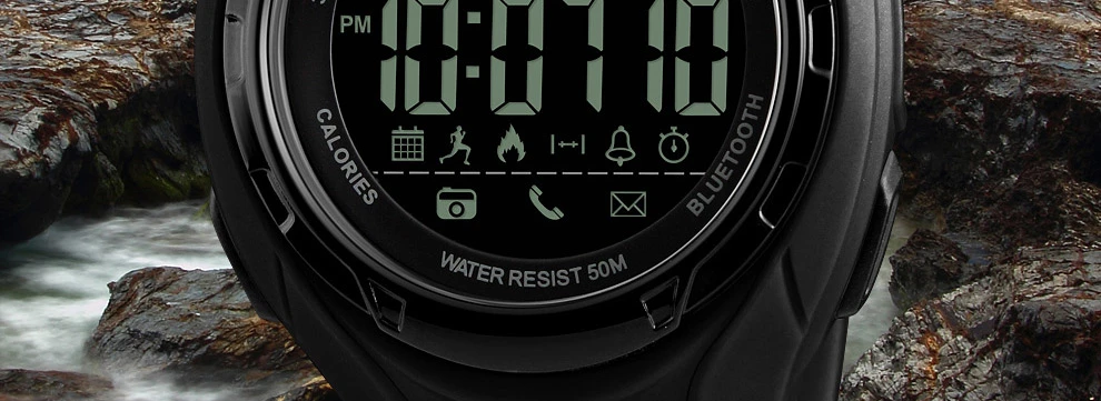 Новые модные умные Мужские часы с шагомером и Bluetooth reloj hombre водонепроницаемые мужские цифровые наручные часы с ЖК-дисплеем электронные часы SKMEI zk30