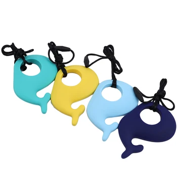 

Baby Silicone Teether Cartoon Dolphin Pendant Teething Toys Necklace Accessories Infant Chew Toys DIY