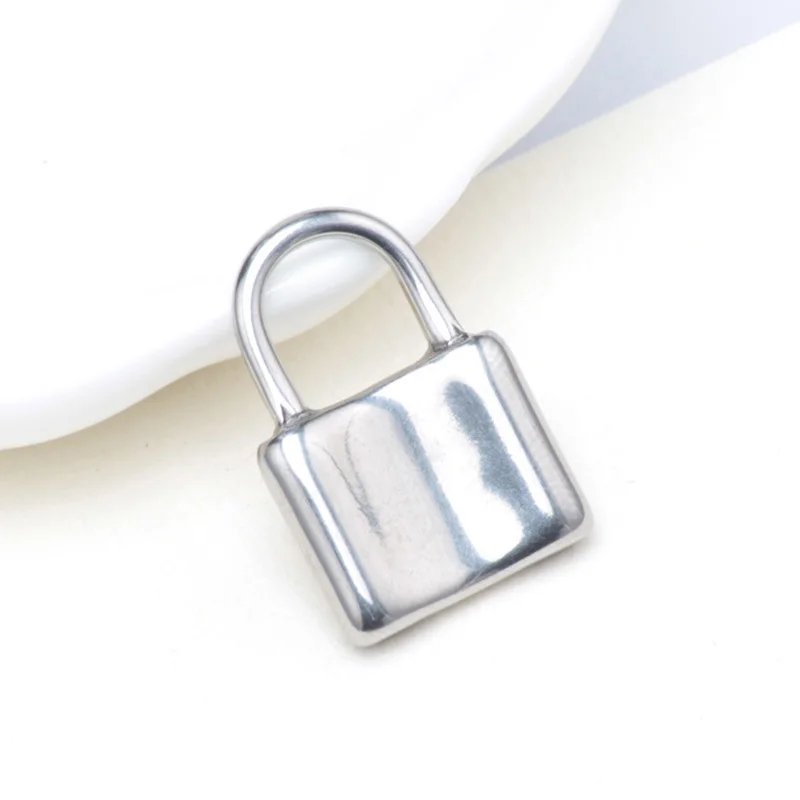 

Stainless Steel Gold silver colour Lock Necklace Pendant PadLock Charms Handcrafted Accessories DIY Jewelry Making material