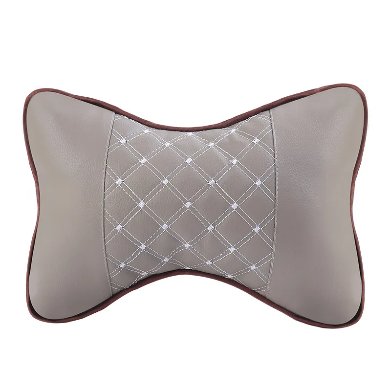 IKSNAIL Автомобильная подушка для шеи, автомобильное сиденье для безопасности, подголовник для автомобиля, подушка для отдыха, подушка для автомобиля из искусственной кожи, дышащие подушки для шеи - Цвет: Gray 1(only one)