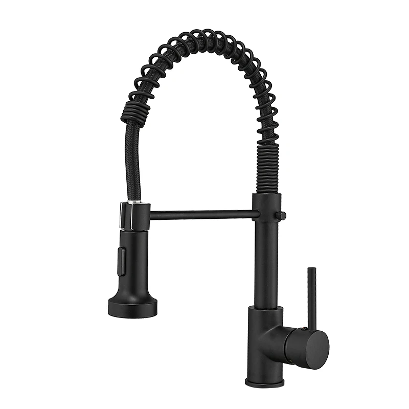  FLG LED Kitchen Faucet Brushed Nickel Sink Faucets Pull Out Tap All Around Rotate Swivel 2 Function - 33058271521