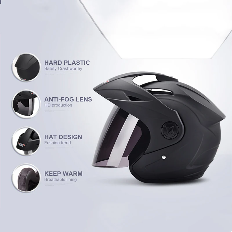 Andes шлем мотоциклетный открытый лицо мото шлемы скутер унисекс мотоцикл Casco мото мотокросс шлем с противотуманным козырьком