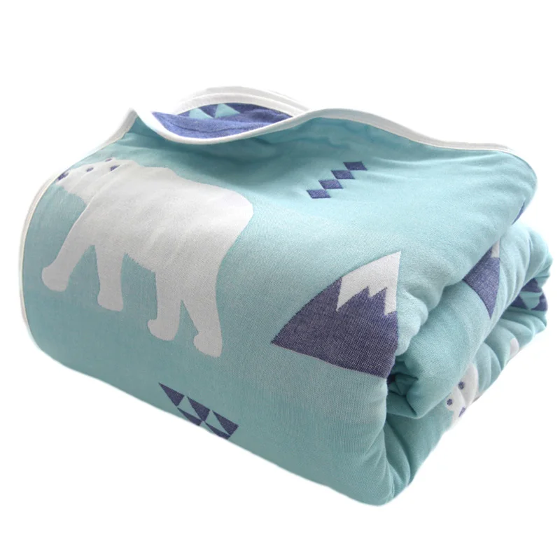 Children Cotton Blanket Baby Muslin 6 Layers Thick Swaddle Kids