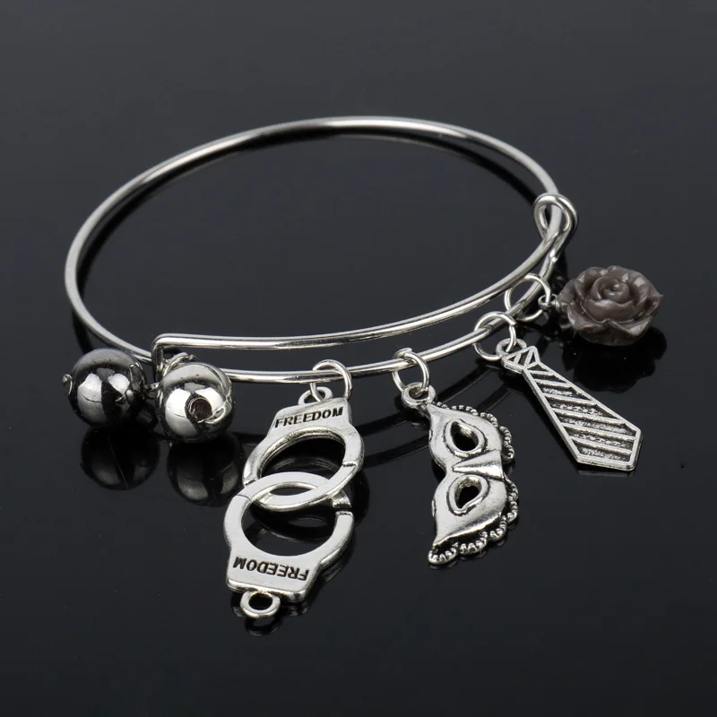 50 пятидесяти оттенков серого шарма браслет галстук наручники рука Catenary Косплей Бандаж регулируемый браслет женский любовь подарок-25 - Окраска металла: E-085