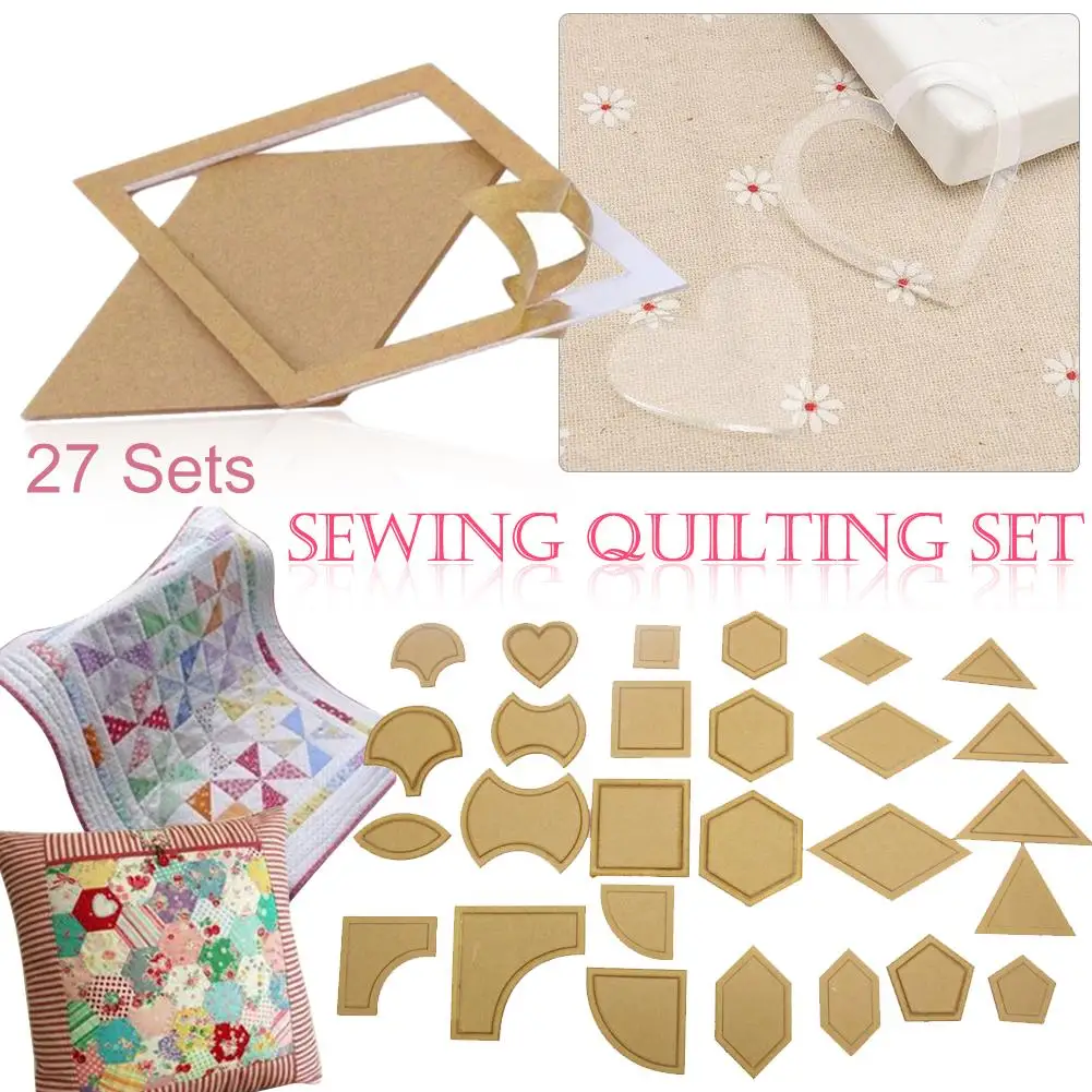 54pcs Acrylic Quilt Quilting Template Ruler DIY Clear Tool For Patchwork Craft