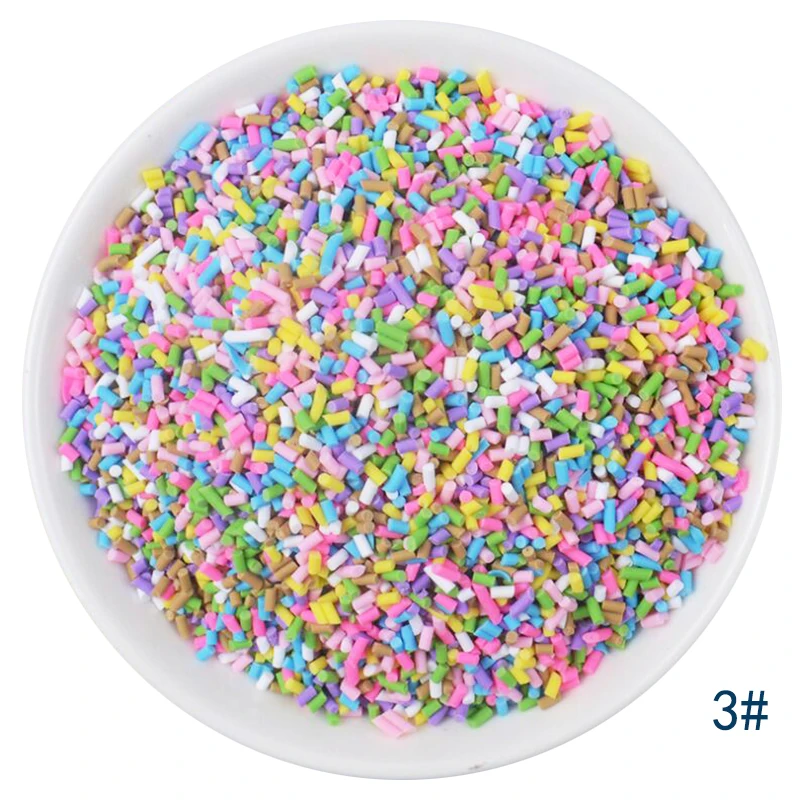 50g/lot Cute Hot Selling Clay Sprinkles, Colorful Heart Five Star Bow Candy Sprinkles for Crafts Making Slimediy