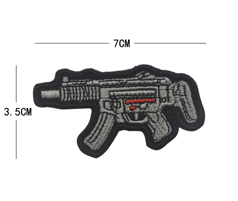 Пистолет штурмовой пистолет винтовка Снайпер страйкбол патч пулемет вышитый пистолет форма патчи RIFFLE клуб сеять армейский черный значок