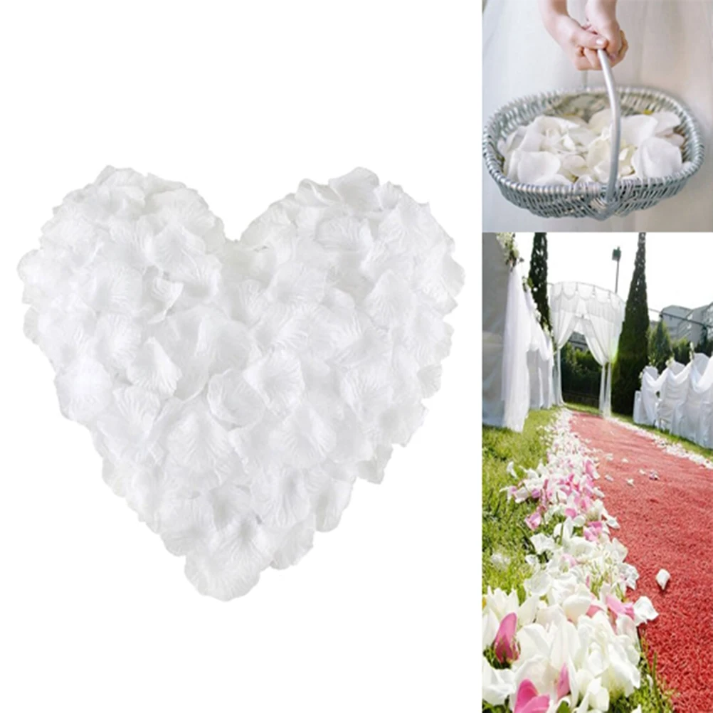 1000pcs Fashion Pretty White Color Artificial Rose Petals Silk Leave Wedding Party Flower Decor