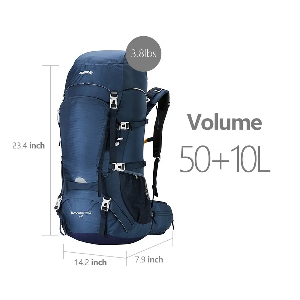Kimlee 50L полиэстер водостойкие рюкзаки удобный рюкзак для кемпинга пеший Туризм Восхождение Лыжный спорт с дождевик