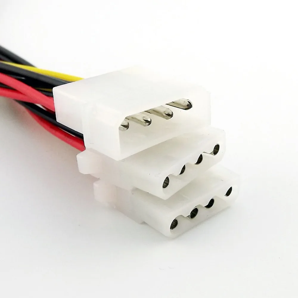 

10x IDE 4 Pin Molex Male Power to 2x IDE 4 Pin Female Y Splitter Extension Adapter Connector Cable 20cm