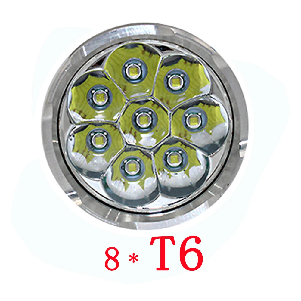 Мощный 8500LM 8x XM L T6 светодиодный светильник вспышка 3 режима Torchs фонарь + 4x18650