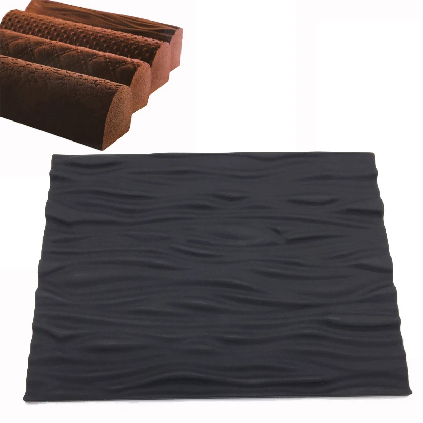 

Silicone Wood Shape Texture Mat Cake Moulds Baking Twinkie Mousse Dessert Bakeware Cakes Pan Mould Tools