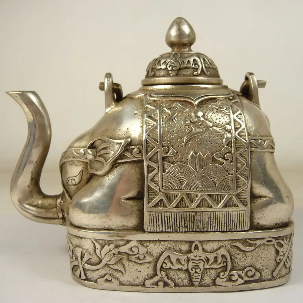 Chinese Tibet silver beautiful portable teapot