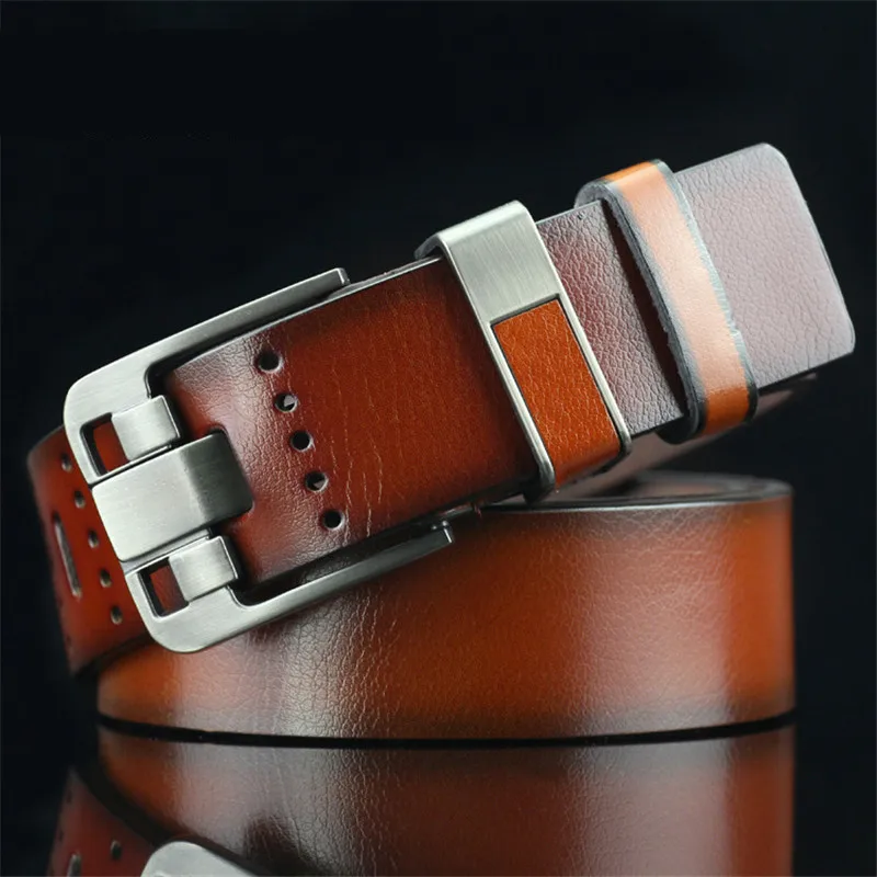

Vintage Male Belt Quality PU Leather Belts 2019 Hot Sale Designer Waist Strap for Men Fashion New Jeans Black Pin Buckle Belts
