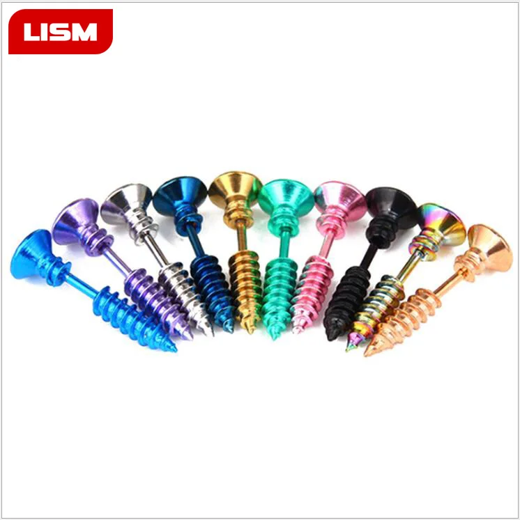 

Piercing Fashion Men Women Unisex Stainless Steel Whole Screw Stud Earring