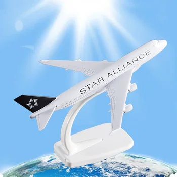 

16cm B747 Star Alliance Aircraft Model Alloy Boeing 747 Airplane Aircraft Model Creative Airbus Aviation Airways Gift Craftwork