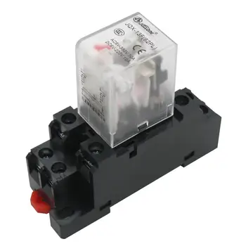 

2pcs JQX-13FL DC 24V Coil 8 Pin 10A DPDT LED Indicator Electromagnetic Power Relay+ Base+ DIN Rail Slotted Aluminum