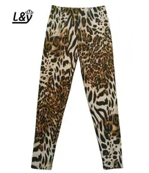 L & Y дамы трикотажные леггинсы капри модные женские туфли с леопардовым принтом пикантные тонкие леггинсы эластичные штаны