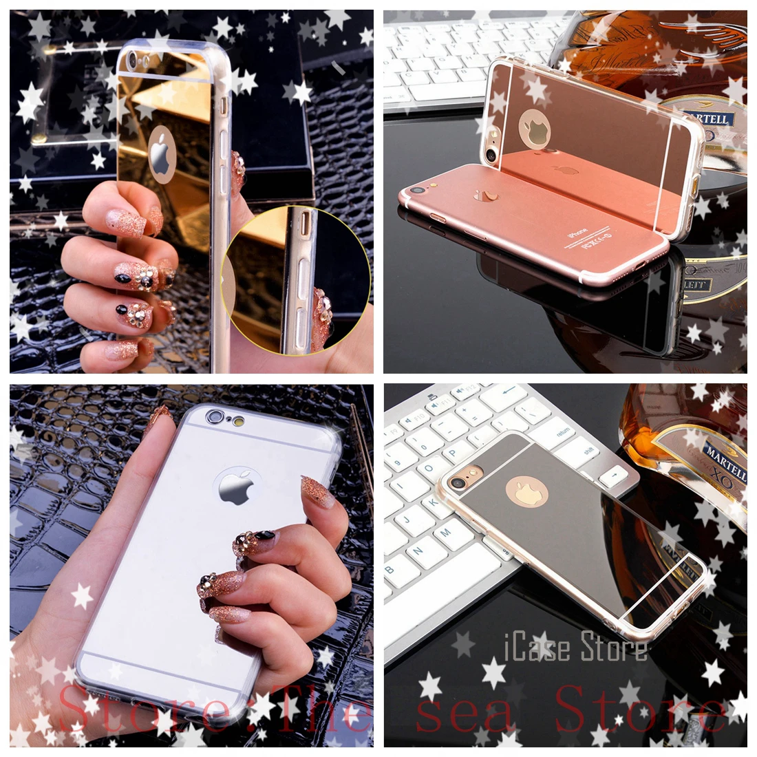 Закаленное стекло + чехол для телефона iphone 4 4S 5 5S SE 6 S 7 Plus прозрачный силиконовый
