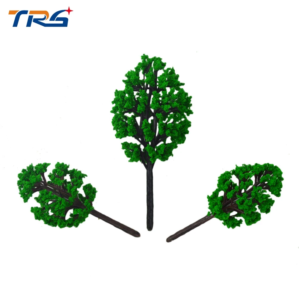 100pcs Hotsale ABS Plastic Model Trees Train Railroad Scenery Green HO