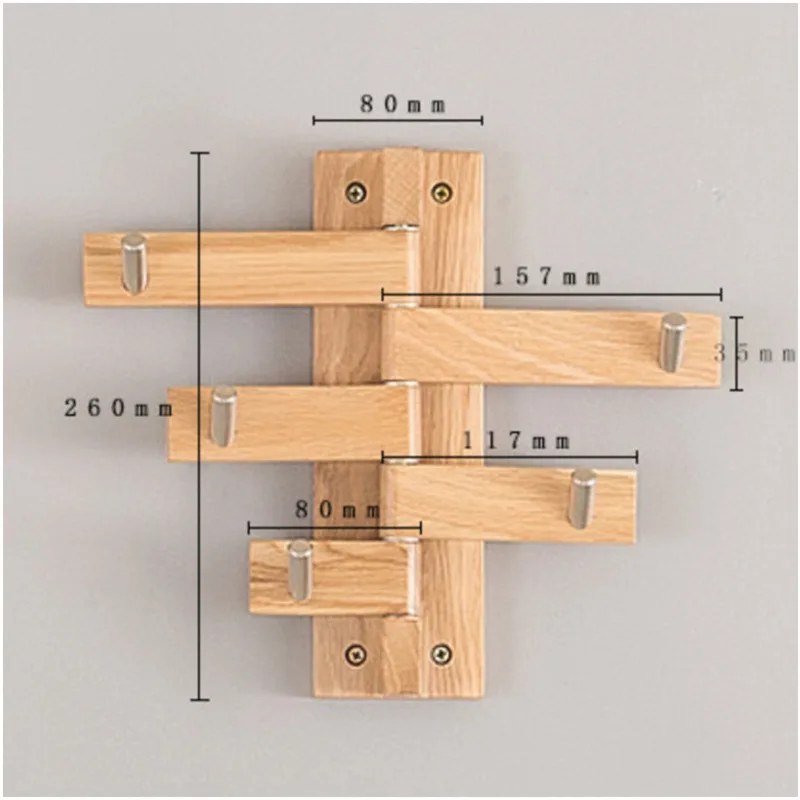 Дубовый вращающийся крючок для ключей деревянная стена крючок вход повесить вход Одежда ключ детали хранения Вешалка-крючок для пальто