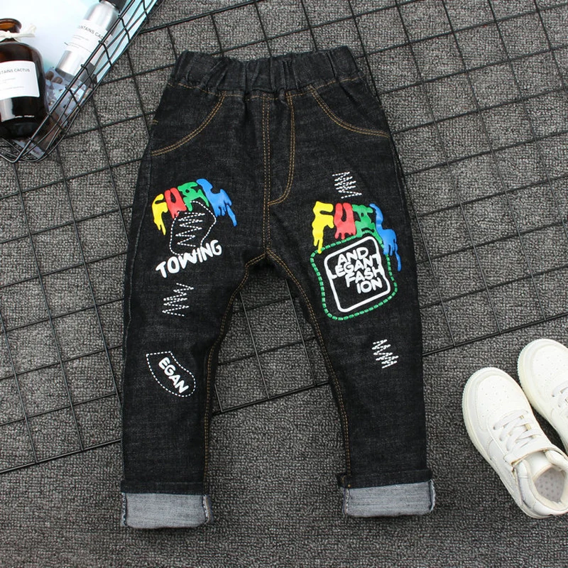  IENENS 2-5Y Boys Slim Jeans Long Pants Children Boy Soft Cotton Denim Long Pants Clothes Kids Baby 