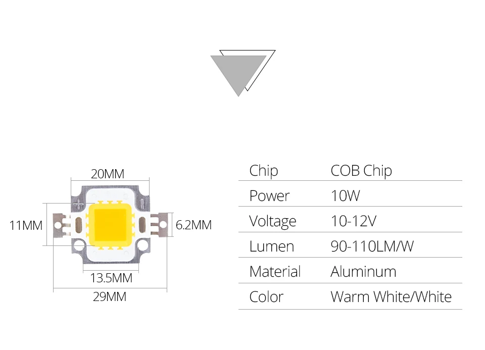 Foxanon светодиодный COB чипы 10 Вт 20 Вт 30 Вт 50 Вт 100 Вт ламповый чип DC 12 В 36 В DIY светодиодный прожектор Прожекторы белый/теплый белый свет