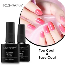 Rohwxy base superior casaco embeber fora gel unha polonês uv led primer construtor unha gel verniz verniz transparente verniz da arte do prego laca(China)