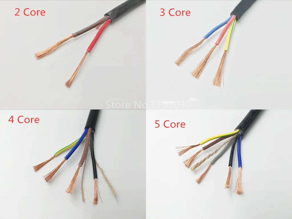 20 AWG 0 5 мм ^ 2 RVV 2/3/4/5/6/7/8/10/12/14/16 медный провод проводник Электрический КАБЕЛЬ черный 3