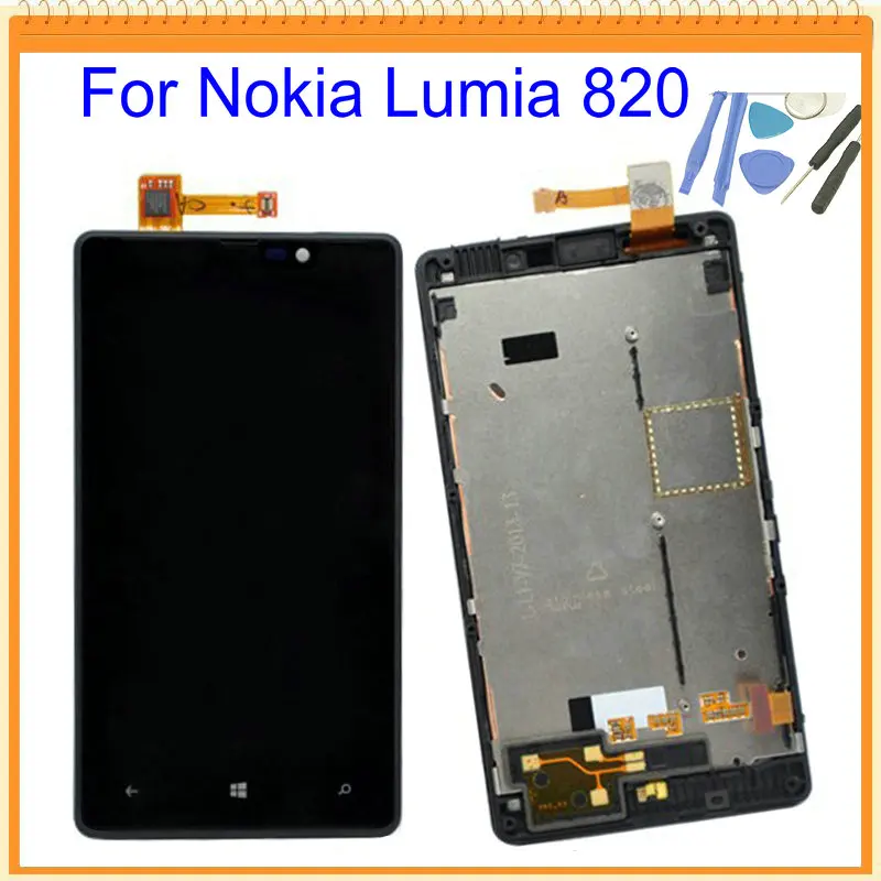 4 3 New for Nokia Lumia 820 LCD Screen Display Touch Screen Digitizer Assembly with Frame