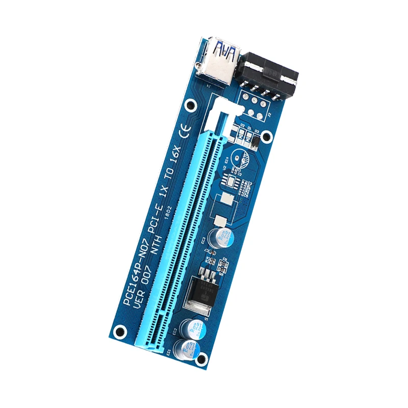 6 шт. Райзер VER 007 PCI E карта PCIE 1x к 16x расширитель 60 см USB 3 0 кабель SATA 4Pin Molex Power для