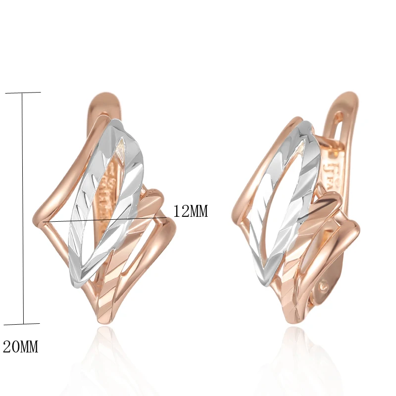 FJ 12 мм Женские Ювелирные наборы 585 розовое золото смешанные белые геометрические кольца серьги