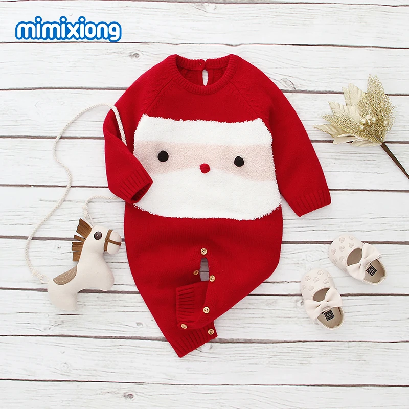 Baby Rompers Knitted Clothes Autumn Long Sleeve Newborn Boy Girl Jumpsuits One Piece Outfits 0-18M Toddler Children Overall Wear