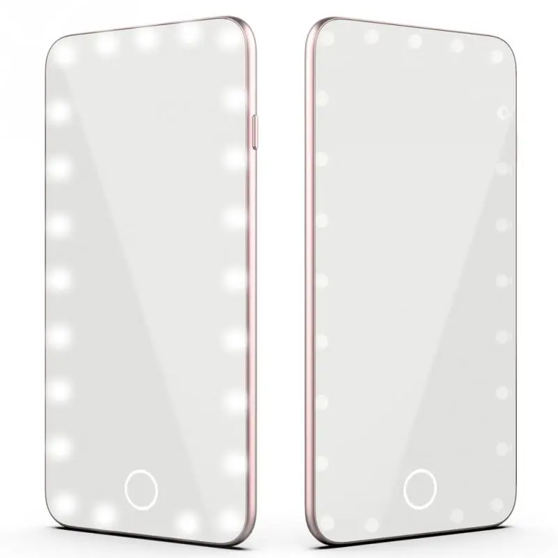 

5V/1A Smart 23Pcs LED Cold Light Dimmable Makeup Mirror USB Touch Screen Cosmetic Mirror 2 Colors for Choose