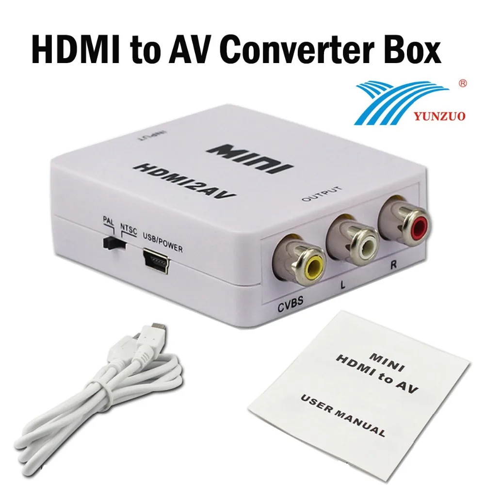 

Mini HDMI to AV Converter Box 1080P Analog to Digital MINI HDMI to RCA to HDMI Adapter for HDTV TV PS3 PS4 PC DVD Xbox Projector