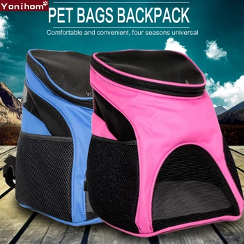 

Dogs Bag Carrying Breathable Mesh Pet Carrier Backpack Double Shoulder Dogs Bags Transport Travel Pet Carrier Handbag for Puppy
