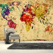Пользовательские художественные обои, красочные винтажные карты, 3D Ретро для гостиной спальни кухни фон водонепроницаемые обои