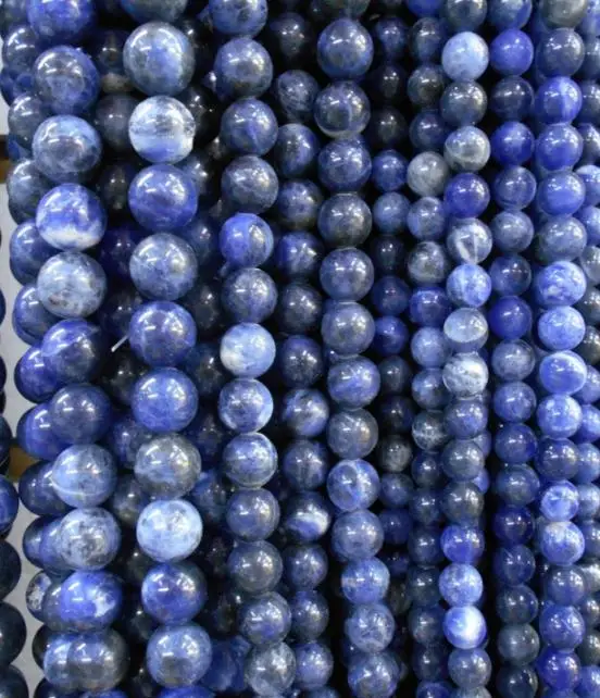 

Round Sodalite Stone Beads,Selectable Size 3mm To 14mm,Natural Stone Beads For Women Bracelet Making Strand 15"